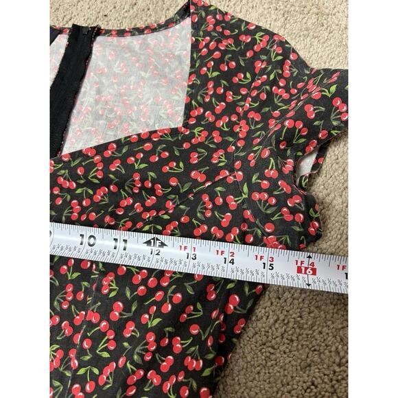 Vintage Hot Topic Morbid Threads Cherry Girl Pinup Dress Rockabilly Size S Goth - Picture 6 of 8